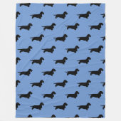 Dachshund Rough Hair - Silhouette 1 Fleece Deken (Voorkant)