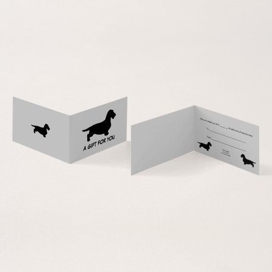 Dachshund Rough Hair - Silhouette 1 Kaart (Binnen en buitenkant)