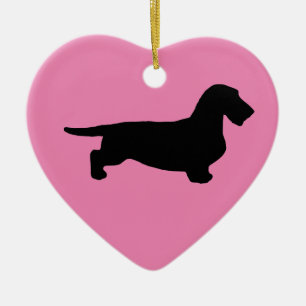 Dachshund Rough Hair - Silhouette 1 Keramisch Ornament