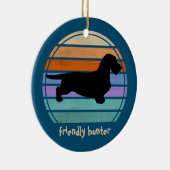 Dachshund Rough Hair - Silhouette 1 Keramisch Ornament (Rechts)