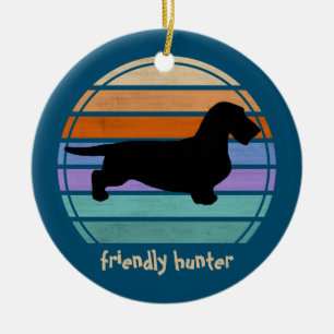 Dachshund Rough Hair - Silhouette 1 Keramisch Ornament