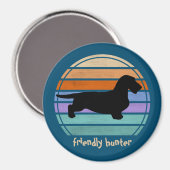 Dachshund Rough Hair - Silhouette 1 Magneet (Voorkant / Achterkant)