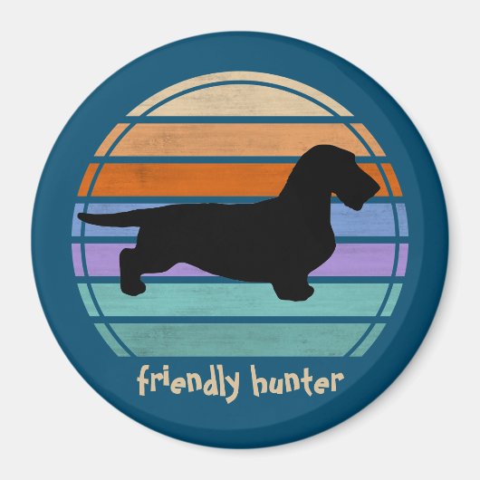 Dachshund Rough Hair - Silhouette 1 Magneet (Voorkant)