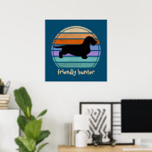 Dachshund Rough Hair - Silhouette 1 Poster (Thuiskantoor)