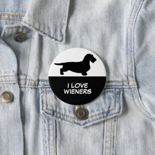 Dachshund Rough Hair - Silhouette 1 Ronde Button 7,6 Cm