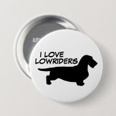 Dachshund Rough Hair - Silhouette 1 Ronde Button 7,6 Cm (Voorkant /achterkant)