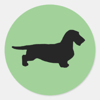 Dachshund Rough Hair - Silhouette 1 Ronde Sticker