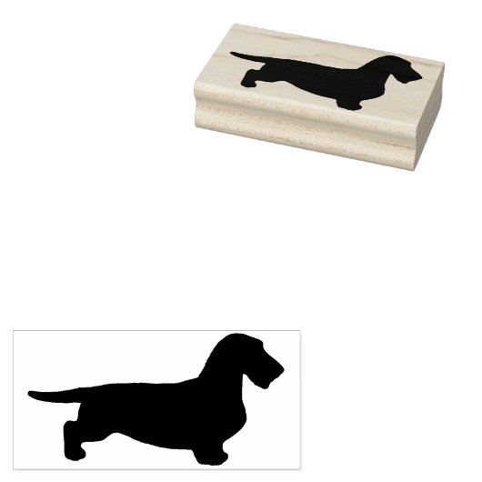 Dachshund Rough Hair - Silhouette 1 Rubberstempel (Gestempeld)
