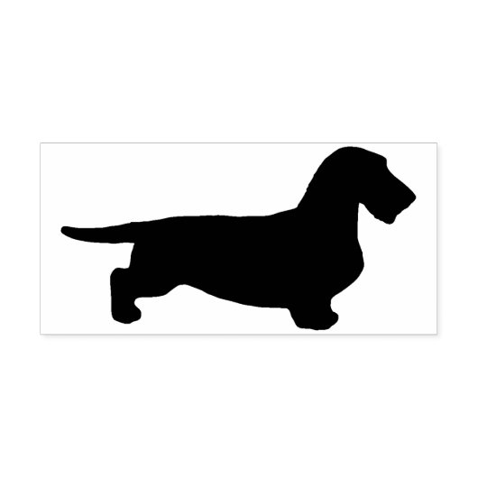 Dachshund Rough Hair - Silhouette 1 Rubberstempel (Afrduk)