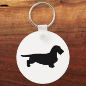 Dachshund Rough Hair - Silhouette 1 Sleutelhanger (Voorkant)