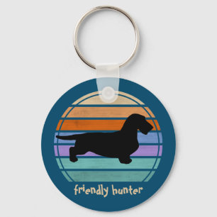 Dachshund Rough Hair - Silhouette 1 Sleutelhanger