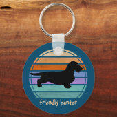 Dachshund Rough Hair - Silhouette 1 Sleutelhanger (Voorkant)
