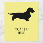 Dachshund Rough Hair - Silhouette 1 Wijn Etiket (Enkel label)