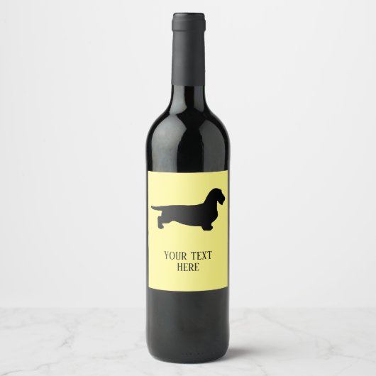 Dachshund Rough Hair - Silhouette 1 Wijn Etiket (Voorkant)