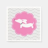 Dachshund Roze Baby Shower Feestservetten Servet (Voorkant)