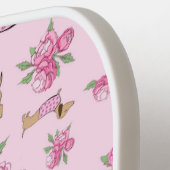 Dachshund roze bloemencadeau pickleball paddle (Links Detail)