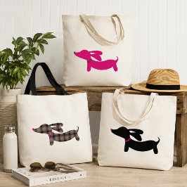 Dachshund Roze Boodschappentas Tote Bag