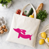 Dachshund Roze Boodschappentas Tote Bag