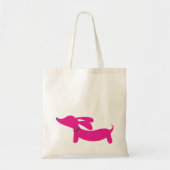 Dachshund Roze Boodschappentas Tote Bag (Voorkant)
