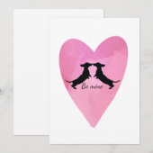 Dachshund Roze Hart Valentijnkaart Feestdagenkaart (Voorkant / Achterkant)