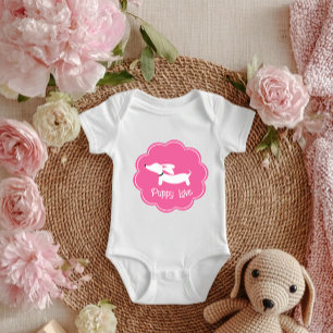 Dachshund Roze Meisje Puppy Liefde Romper
