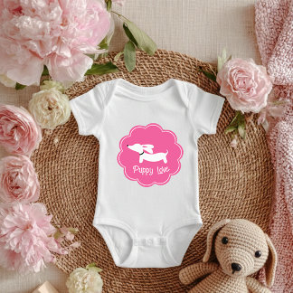 Dachshund roze meisje puppy liefde romper