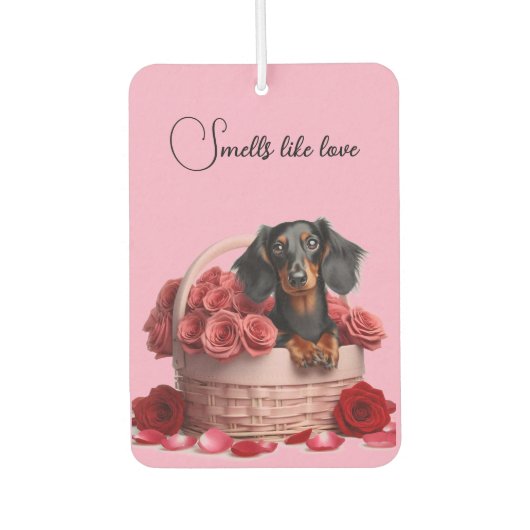 Dachshund Rozen Luchtverfrisser (Voorkant)