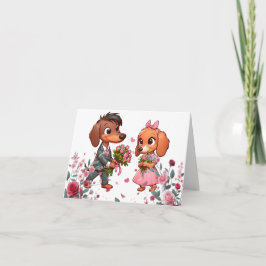 Dachshund Rozen Valentijnkaart Kaart
