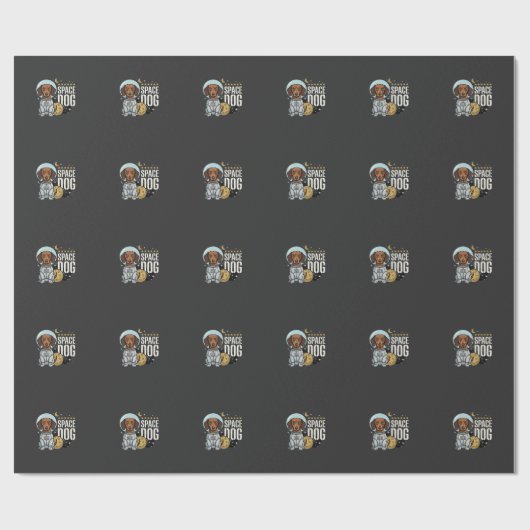 Dachshund Ruimte Hond Astronaut Vector Cadeaupapier (Vlak)