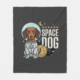 Dachshund Ruimte Hond Astronaut Vector Fleece Deken