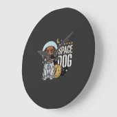 Dachshund Ruimte Hond Astronaut Vector Grote Klok (Hoek)