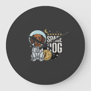 Dachshund Ruimte Hond Astronaut Vector Grote Klok