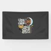 Dachshund Ruimte Hond Astronaut Vector Spandoek (Horizontaal)