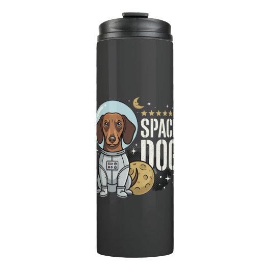 Dachshund Ruimte Hond Astronaut Vector Thermosbeker (Voorkant)
