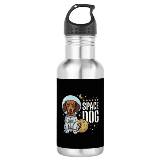 Dachshund Ruimtedachshond Astronaut Vector Waterfles (Voorkant)