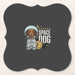 Dachshund ruimtehond astronaut vector kartonnen onderzetters