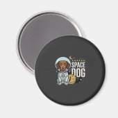 Dachshund ruimtehond astronaut vector magneet (Voorkant / Achterkant)