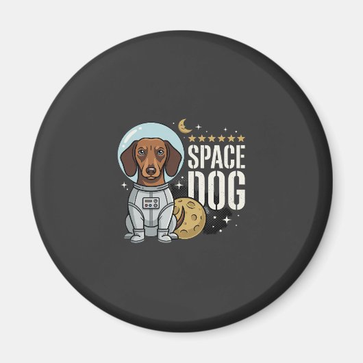 Dachshund ruimtehond astronaut vector magneet (Voorkant)