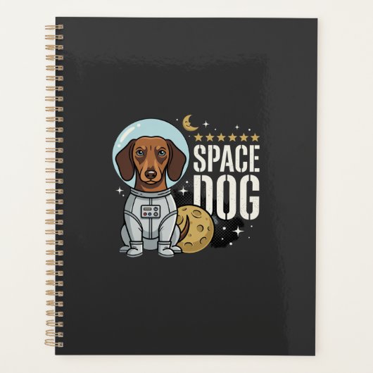 Dachshund ruimtehond astronaut vector planner (Voorkant)