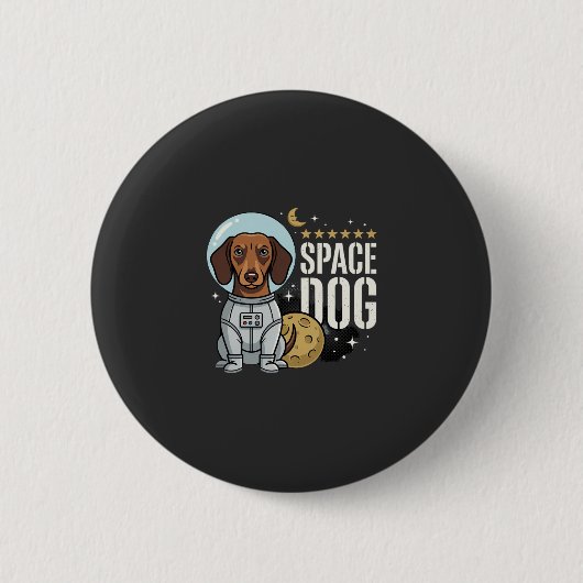 Dachshund ruimtehond astronaut vector ronde button 5,7 cm (Voorkant)