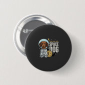 Dachshund ruimtehond astronaut vector ronde button 5,7 cm (Voorkant /achterkant)