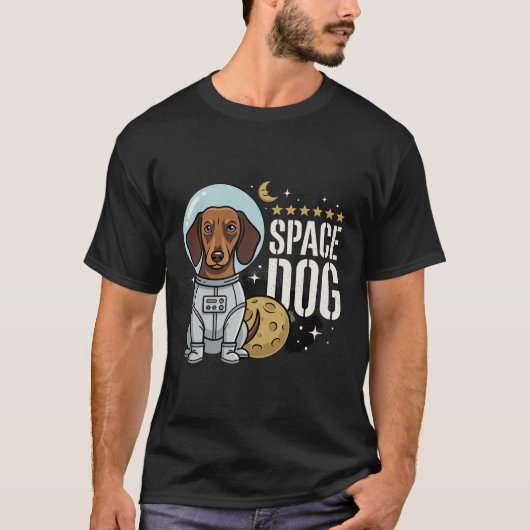 Dachshund ruimtehond astronaut vector t-shirt (Voorkant)