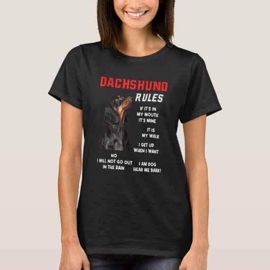 Dachshund Rules Fun Dog Owner Pet I M Dog Fun T-shirt (Voorkant)