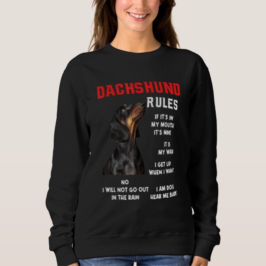 Dachshund Rules Fun Dog Owner Pet I M Dog Fun Trui (Voorkant)