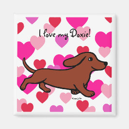 Dachshund Running Cartoon Magneet