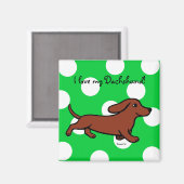 Dachshund Running Cartoon Magneet (Voorkant / Achterkant)