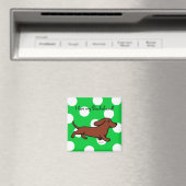 Dachshund Running Cartoon Magneet (Insitu (Vaatwasser))