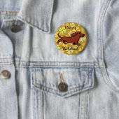 Dachshund Running Cartoon Ronde Button 5,7 Cm (In situ)