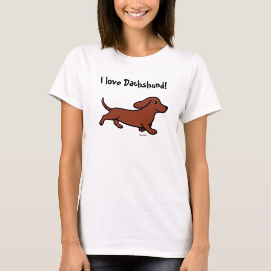 Dachshund Running Cartoon T-shirt (Voorkant)