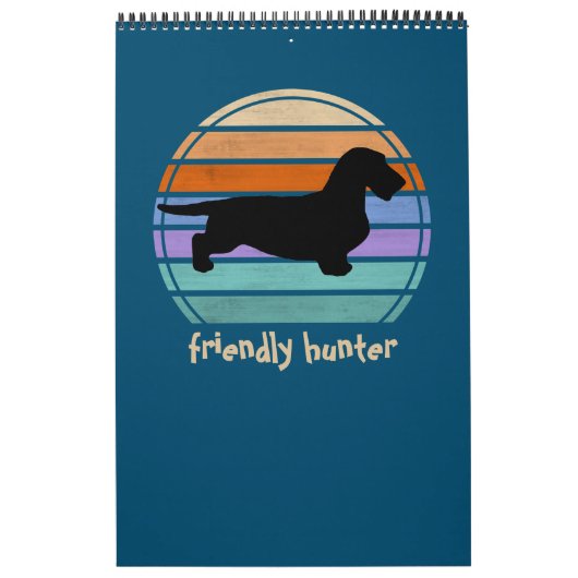 Dachshund Ruw Haar - Silhouet 1 Kalender (Hoes)